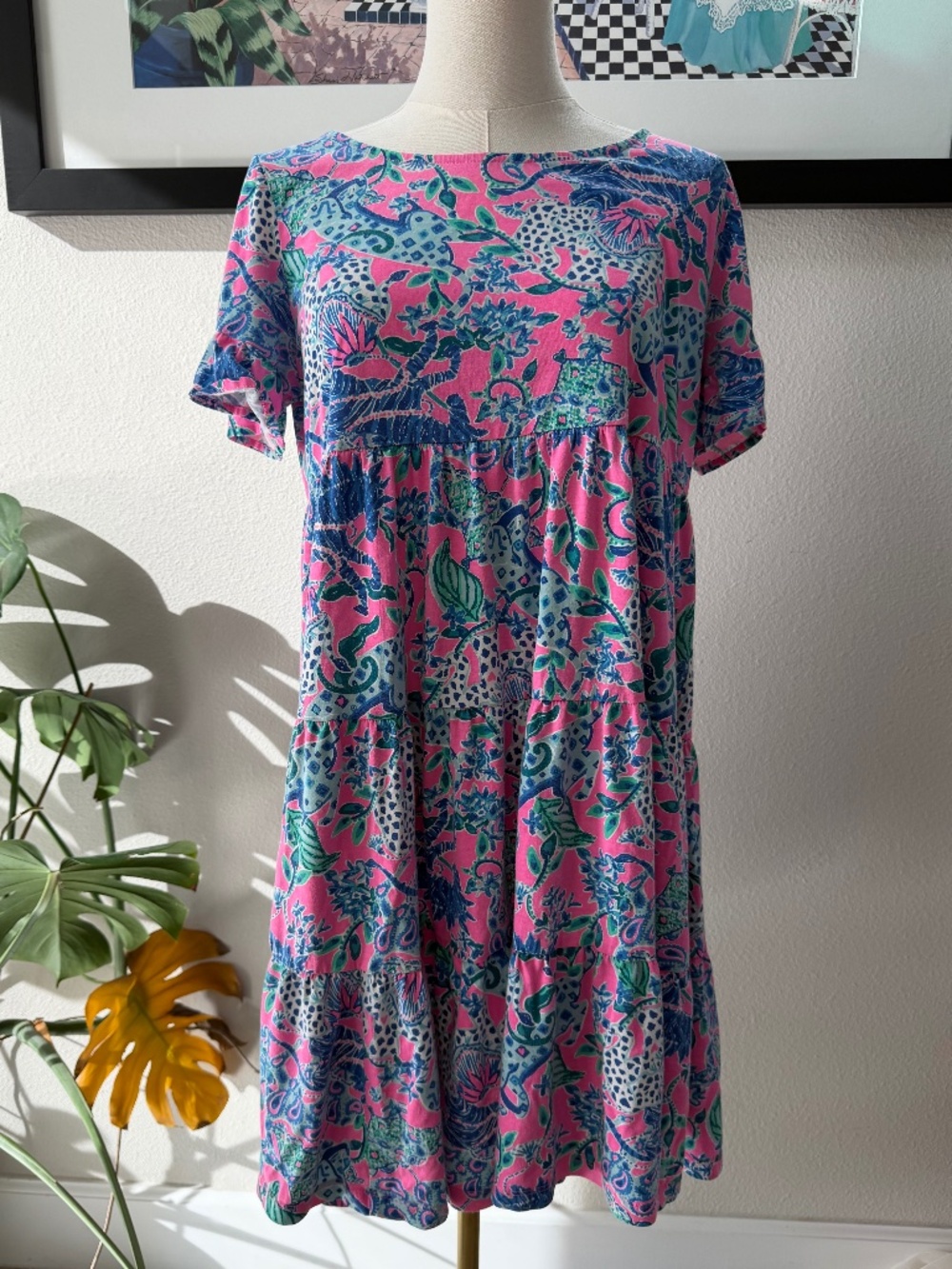 Lilly Pulitzer Jodee Swing Dress in Plumeria Pink Untamed Hearts Sz Medium